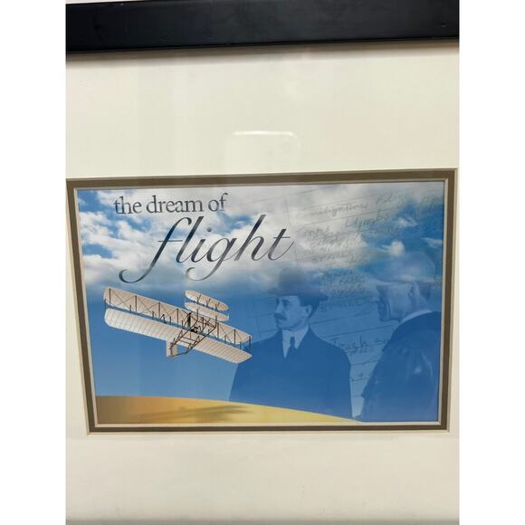 WRIGHT BROTHERS FRAMED COMMEMORATIVE DREAM OF FLIGHT with US POSTAGE STAMPS - Picture 4 of 5